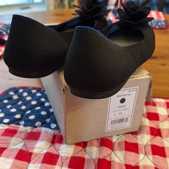 Rothy's Black Flats with Floral Accent - Picture 2 of 5